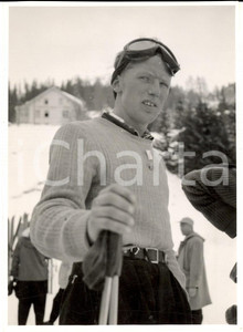 Fotografia d epoca originale 1950 ca SWITZERLAND Campionati SCI ALPINO Ritratto di Kramer SUTER Foto 1