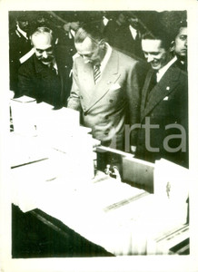 Fotografia d epoca originale 1936 MILANO PodestÃ  Guido PESENTI inaugura la Mostra del LIbro Fotografia 1
