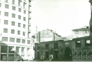 Cartolina originale da collezione 1955 ca MILANO Corsia dei Servi ? Lavori in corso Questi fantasmi FOTO 1