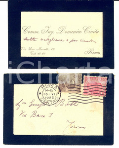 Autografo originale 1923 ROMA Biglietto da visita dell'ing. Domenico CIVITA *Autografo 1