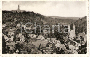 Cartolina originale da collezione 1950 ca CLERVAUX LUXEMBOURG Veduta della cittÃ  con Castello Cartolina FP NV 1