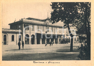 Cartolina originale da collezione 1940 ca TORTONA AL Stazione ferroviaria e corriera Cartolina ANIMATA FG NV 1