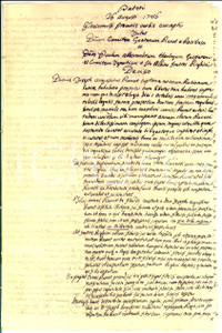Documento originale, autentico 1746 TORINO Lite Gaetano RANOT DI REVIGLIASCO vs Ignazio RIGHINI DI SANT ALBANO 1