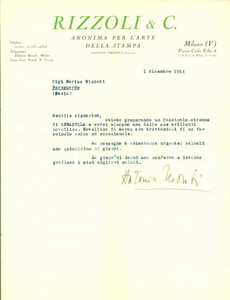 Autografo originale 1944 MILANO Antonia MONTI prepara numero speciale ANNABELLA Firma AUTOGRAFA 1