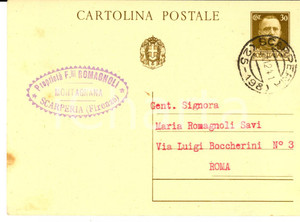Cartolina originale da collezione 1941 SCARPERIA FI Ditta Fratelli ROMAGNOLI Cartolina intestata alla famiglia 1