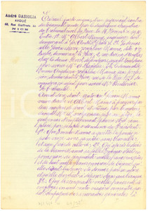 Manoscritto, lettera originale 1911 NIZZA Emma MANNO ruba beni madre prima della morte 1