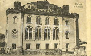 Cartolina originale da collezione 1917 ca BAROLO (CN) Facciata del COLLEGIO BAROLO *Cartolina DANNEGGIATA FP NV 1