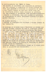 Autografo originale 1958 NAPOLI Lettera Gaspare CASELLA  Saluti a Luigi Federzoni Autografo 1