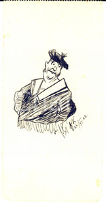 Stampa, bozzetto originale 1922 Bozzetto a china - Un grasso marinaio *RARO DISEGNATO A MANO 1