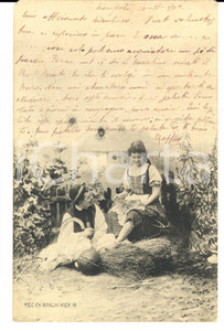 Cartolina originale da collezione 1902 MONOPOLI BA Contadini Charles SCOLIK Cartolina a barone Nicola CARBONELLI 1
