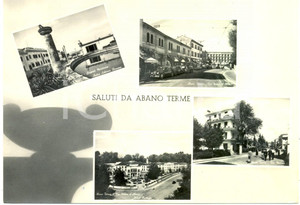 Cartolina originale da collezione 1959 ABANO TERME (PD) Vedutine Via PIETRO D'ABANO Hotel OROLOGIO *ANIMATA FG VG 1