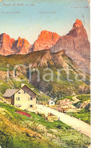 Cartolina originale da collezione 1923 TRENTO Rifugio presso il Passo di ROLLE *Cartolina postale FP VG 1