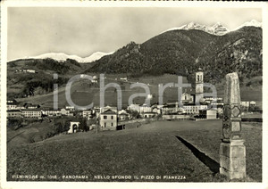 Cartolina originale da collezione 1950 ca VILMINORE DI SCALVE BG Panorama del paese con Pizzo PIANEZZA FG VG 1
