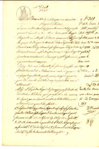 Documento originale, autentico 1869 LUZZARA Valeriano MAINALDI subaffitta fondo a Leopoldo AVIGNI Manoscritto 1