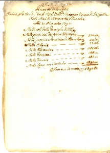 Documento originale, autentico 1792 SENIGALLIA Spese mons. Bernardo HONORATI per casa ed elemosine 1