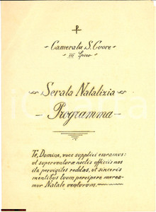 Oggetto da collezione cartaceo 1930 ca PADOVA Liceo SACRO CUORE Serata di Natale 1