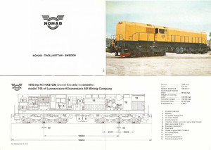 Oggetto da collezione cartaceo 1970 ca SWEDEN  NOHAB Locomotive T46 LKAB Mining company Scheda tecnica 1