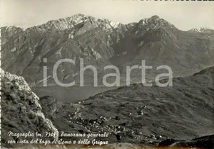 Cartolina originale da collezione 1958 MAGREGLIO CO Panorama generale con vista Lago di COMO e GRIGNE FG VG 1