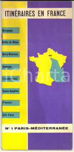1954 ItinÃ©raires en FRANCE - nÂ° 1 PARIS - MEDITERRANEE - Libretto ILLUSTRATO  Pieghevole turistico d'epoca, illustrato. CONDIZIONI: G PAGINE: 80     originale e autentica 1