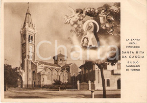 Cartolina originale da collezione 1950 ca TORINO Santuario di SANTA RITA DA CASCIA Santa degli Impossibili FG NV 1
