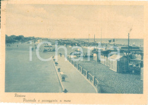 Cartolina originale da collezione 1942 RICCIONE RN Piazzale e passeggiata a mare Cartolina postale FG VG 1