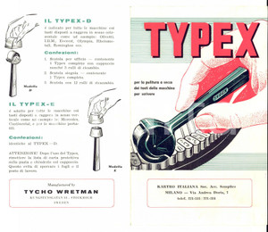 Materiale pubblicitario d’epoca 1950 ca MILANO Ditta KARTRO TYPEX pulitura macchine da scrivere Pubblicitario 1