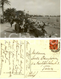 Autografo originale 1930 ca CANNES (F) Promenade de la CROISETTE *Cartolina a Luisa RAMPONE 1