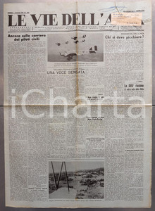 Giornale, rivista storica 1936 LE VIE DELL ARIA Carriera dei piloti dell aviazione civile Giornale 1