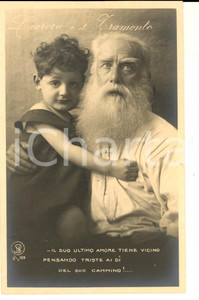 Cartolina originale da collezione 1920 ca INFANZIA E VECCHIAIA Il suo ultimo amore tiene vicino Cartolina FP NV 1