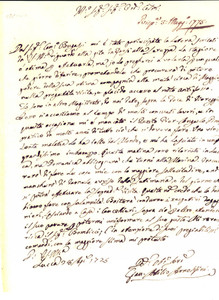 Manoscritto, lettera originale 1775 LUCCA Gian Attilio ARNOLFINI in grandissimo imbarazzo per morte del perito 1