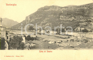Cartolina originale da collezione 1900 ca VENTIMIGLIA IM Veduta colle di SIESTRO e fiume ROIA Cartolina FP NV 1