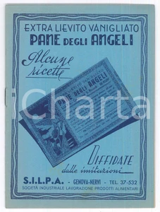 Materiale pubblicitario d’epoca 1950 ca GENOVA NERVI  SILPA  Ricettario extra lievito PANE degli ANGELI 1