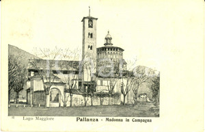 Cartolina originale da collezione 1900 ca PALLANZA VB LAGO MAGGIORE Chiesa MADONNA CAMPAGNA  FP NV DANNEGGIATA 1