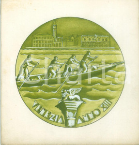 Stampa, bozzetto originale 1935 VENEZIA Circolo Canottieri Bozzetto DISEGNATO A MANO per medaglia 1