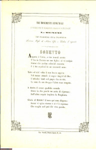 Documento originale, autentico 1850 FAENZA RA Lorenzo ROSSI  Sonetto a Luigi BELLINI scultore 1