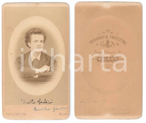 Fotografia d epoca originale 1870 ca MILANO Ritratto di Emilio GANDINI  Fotografia Triestina CDV 1