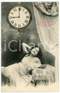 1903 FRANCE La journÃ©e de la Parisienne - Madame s'Ã©tire *Postcard nÂ°1  Cartolina postale d'epoca, viaggiata. GOOD/buono piccola impressione di inchiostro al verso Formato: 9x14 cm originale e autentica 1