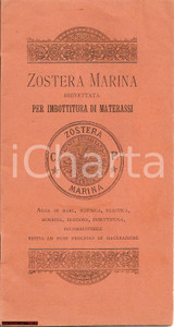 Materiale pubblicitario d’epoca 1892 GENOVA MATERASSI CON ZOSTERA MARINA Opuscolo Costante PIAZZA 1
