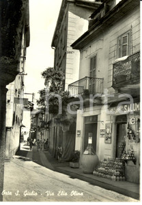 Cartolina originale da collezione 1964 ORTA SAN GIULIO NO Scorcio via Elia OLINA con pubblicitÃ  CINZANO FG VG 1