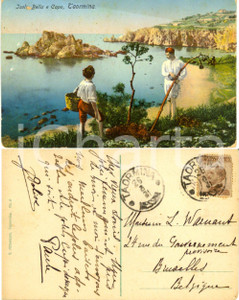 Cartolina originale da collezione 1931 TAORMINA ME Isola Bella  Cartolina a Louis WARNANT fisico FP VG 1