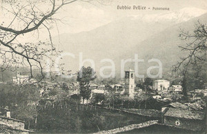 Cartolina originale da collezione 1925 ca BOBBIO PELLICE TO Veduta Panoramica con Chiesa Cartolina FP NV 1