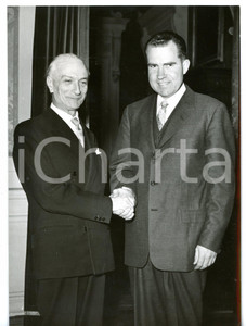 1957 ROMA Stretta di mano tra Antonio SEGNI e Richard NIXON *Foto 13x18 cm