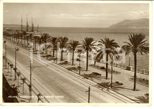 Cartolina originale da collezione 1935 MESSINA Passeggiata al viale Principe Amedeo Cartolina postale FG VG 1
