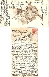 Cartolina originale da collezione 1920 TORINO ? Lettera nobile Cristina all amica REYNAUDI DI COSTIGLIOLE 1