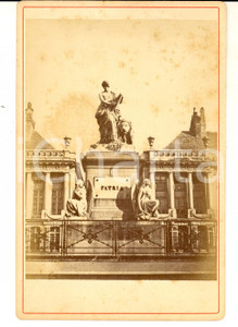 Fotografia d epoca originale 1880 ca BRUXELLES Place des Martyrs  Monument Patrie Photo VINTAGE 12x16 cm 1