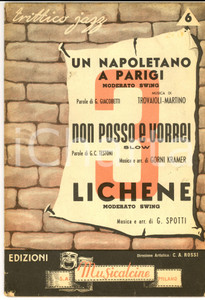 Oggetto da collezione cartaceo 1950 Trittico JAZZ Un napoletano a Parigi - Non posso e vorrei - Lichene ARISTON 1