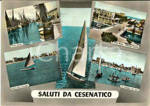 Cartolina originale da collezione 1958 CESENATICO FC Vedutine colorate a mano FG VG 1