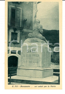 Cartolina originale da collezione 1920 SAN FILI (CS) Monumento ai Caduti per la Patria Cartolina FP NV 1