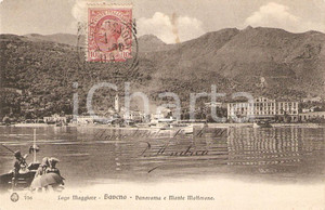 Cartolina originale da collezione 1908 BAVENO (VB) Panorama dal Lago MAGGIORE con Monte MOTTARONE *Cartolina FP VG 1