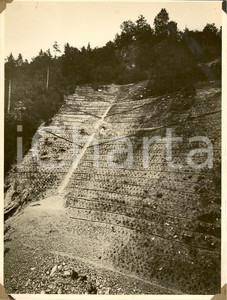 Fotografia d'epoca originale 1933 UDINE Frana RIO ORTEGLAS dopo sistemazione MVSN 1
